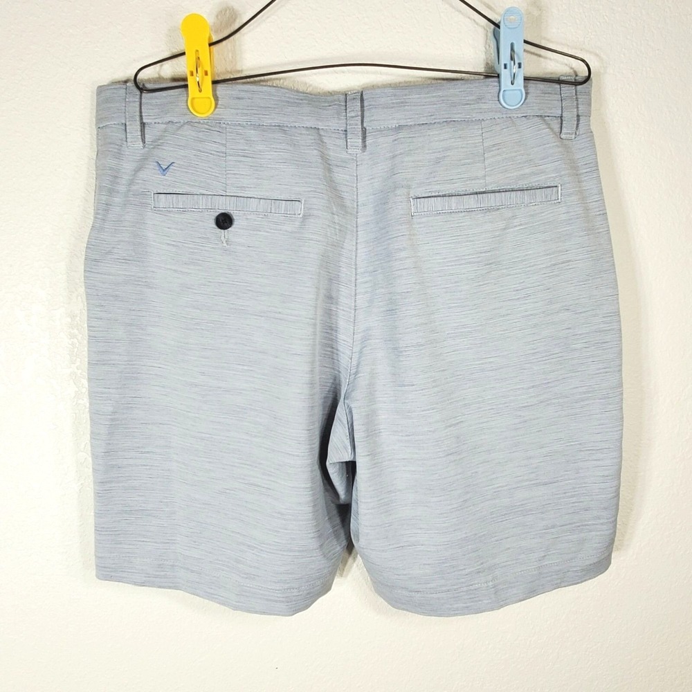 Callaway Mens Size 36 Heathered Gray Flat-Front Golf Shorts Polyester Blend - Picture 2 of 7